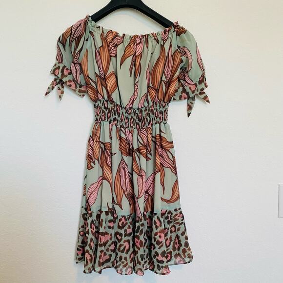 PatBo Animal Print Mini Dress Small - Picture 3 of 7